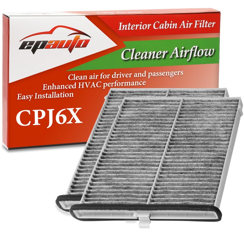 EPAuto CPJ6X (KD45-61-J6X) Cabin Air Filter includes Activated Carbon Replacement for Mazda 3 (2014-2018), Mazda 6 (2014-2021), CX-5 (2013-2021), 2 Packs - Image 1